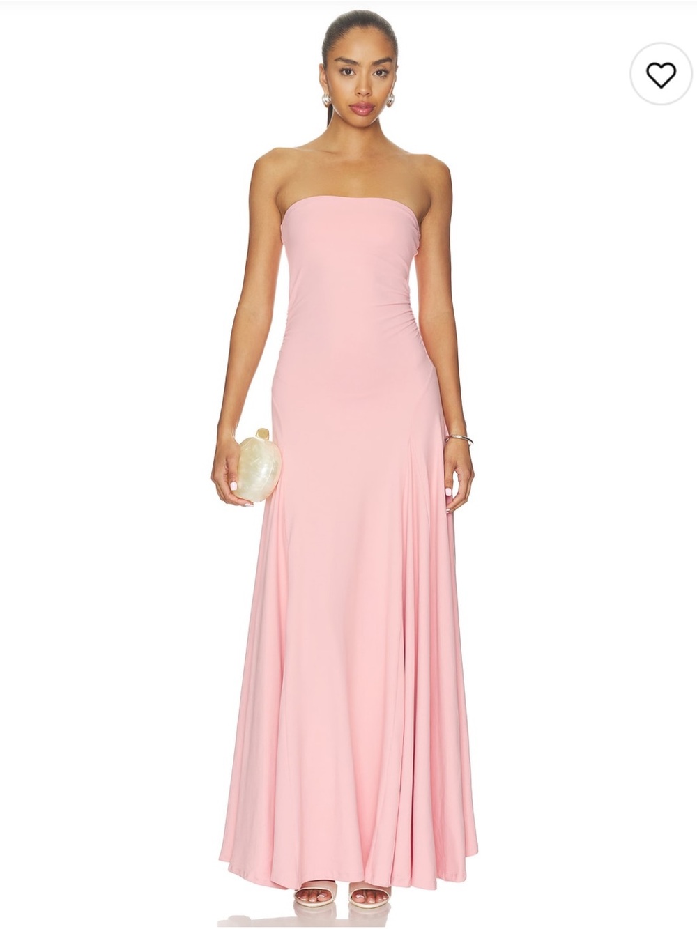 Susana Monaco Strapless Drop Waist Ruched Maxi in Pink